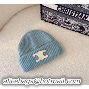 Buy Cheapest Celine Knit Hat 0802 Blue 2023