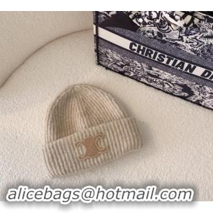 Top Grade Celine Knit Hat 0802 Light Grey 2023