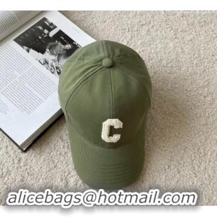 Best Price Celine Canvas Baseball Hat Green Letter C CE08151 2023