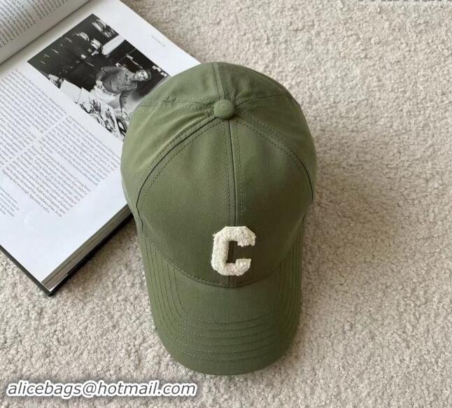 Best Price Celine Canvas Baseball Hat Green Letter C CE08151 2023