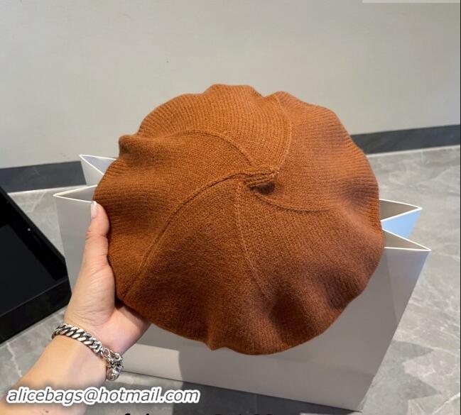 Buy Cheap Celine Knit Beret Hat CE08152 Brown 2023