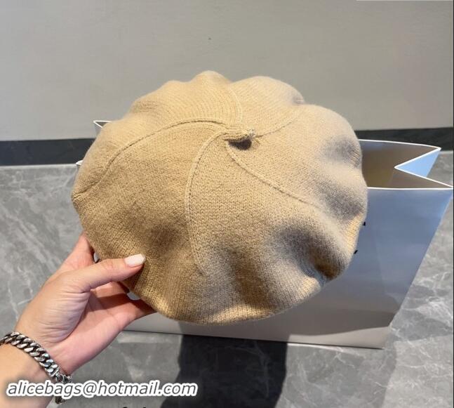 Top Grade Celine Knit Beret Hat CE08152 Beige 2023