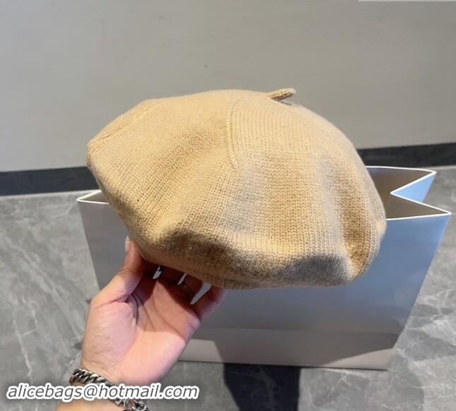 Top Grade Celine Knit Beret Hat CE08152 Beige 2023