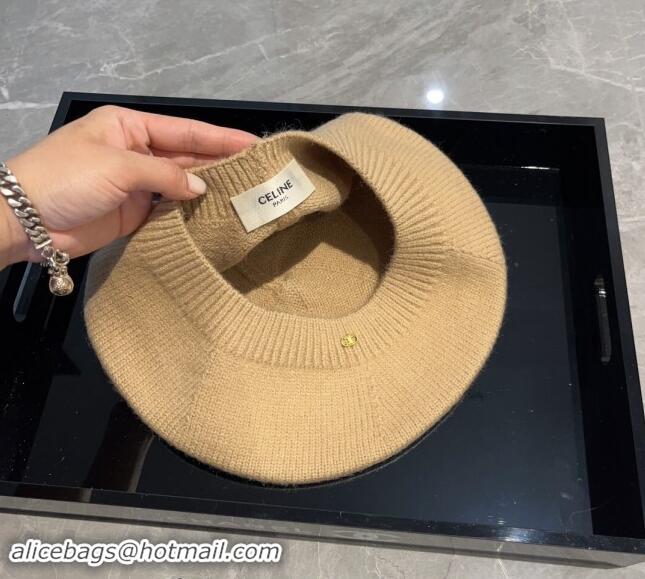 Top Grade Celine Knit Beret Hat CE08152 Beige 2023