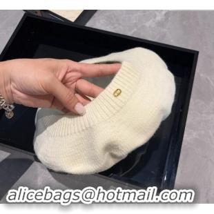 Grade Quality Celine Knit Beret Hat CE08152 White 2023