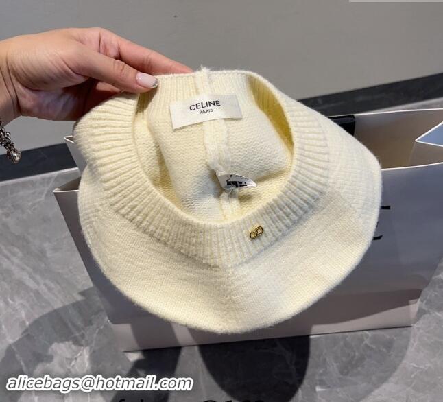 Grade Quality Celine Knit Beret Hat CE08152 White 2023