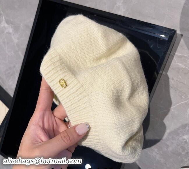 Grade Quality Celine Knit Beret Hat CE08152 White 2023