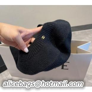 Cheapest Celine Knit Beret Hat CE08152 Black 2023