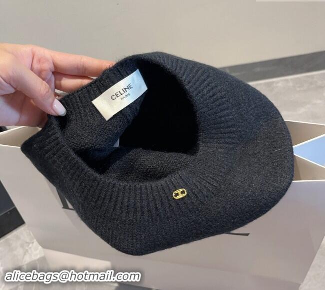 Cheapest Celine Knit Beret Hat CE08152 Black 2023