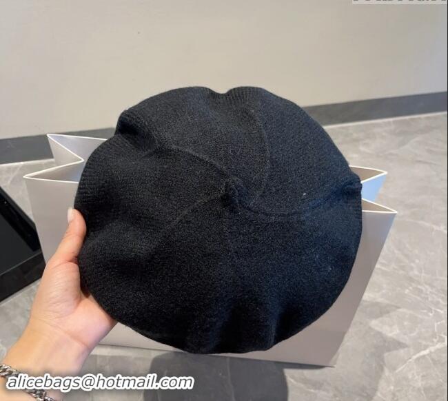 Cheapest Celine Knit Beret Hat CE08152 Black 2023