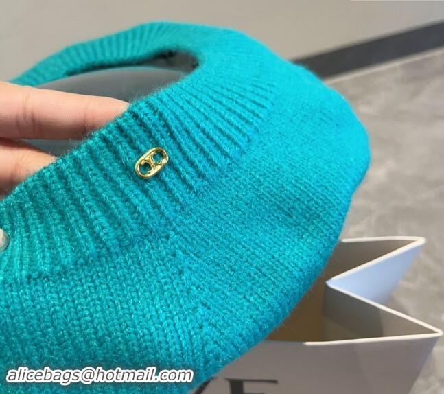 Most Popular Celine Knit Beret Hat CE08152 Blue 2023