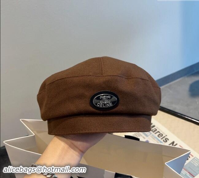 Good Quality Celine Beret Hat 0823 Brown 2023