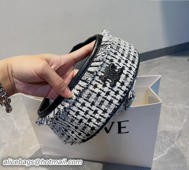 Grade Design Celine Tweed Beret Hat 0919 Black/White 2023