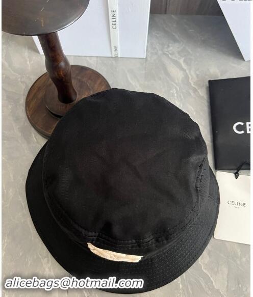 Top Design Celine Triomphe Denim Bucket Hat CE10181 Black 2023