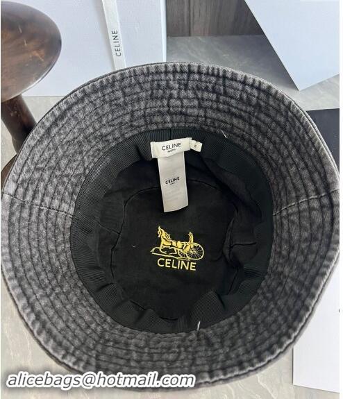 Buy Fashionable Celine Triomphe Denim Bucket Hat CE10181 Grey 2023