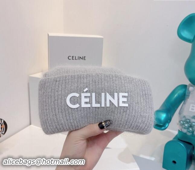 Good Taste Celine Rabbit Fur Knit Hat CE10182 Grey 2023