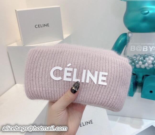 Luxury Discount Celine Rabbit Fur Knit Hat CE10182 Pale Purple 2023