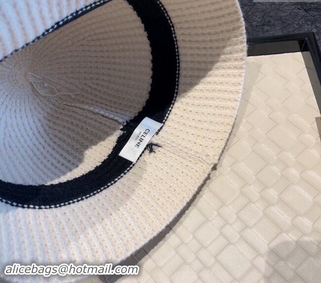 Unique Discount Celine Knit Hat 1108 White 2023