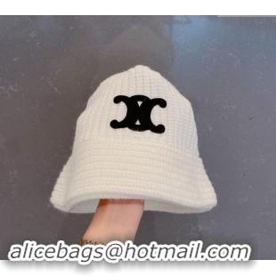 Affordable Price Celine Triomphe Knit Hat 1123 White 2023