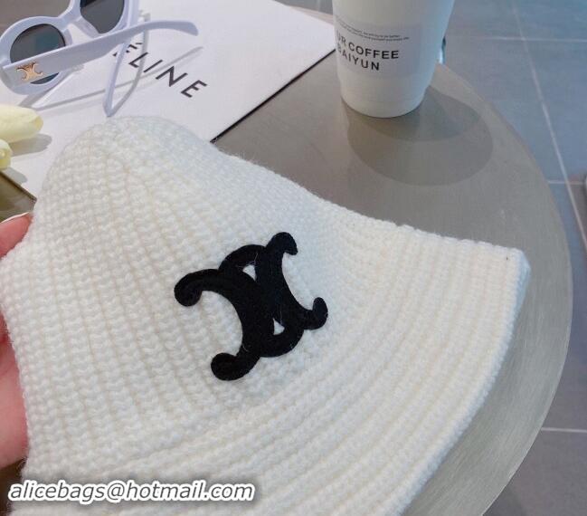 Affordable Price Celine Triomphe Knit Hat 1123 White 2023