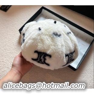 Super Quality Celine Triomphe Beret Hat 1222 White 2023