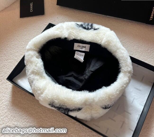 Super Quality Celine Triomphe Beret Hat 1222 White 2023