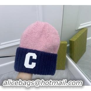 Buy Discount Celine C Knit Hat CE122201 Light Pink/Blue 2023