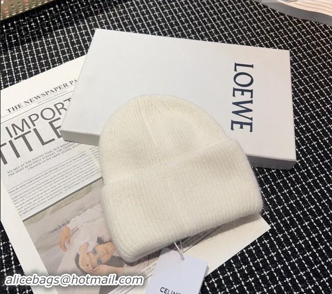 Luxury Cheap Celine Triomphe Knit Hat with Studs CE122203 White 2023