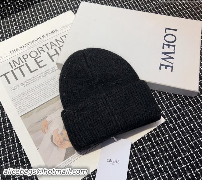 Top Design Celine Triomphe Knit Hat with Studs CE122203 Black 2023