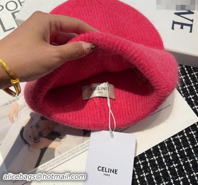 Unique Style Celine Triomphe Knit Hat with Studs CE122203 Pink 2023