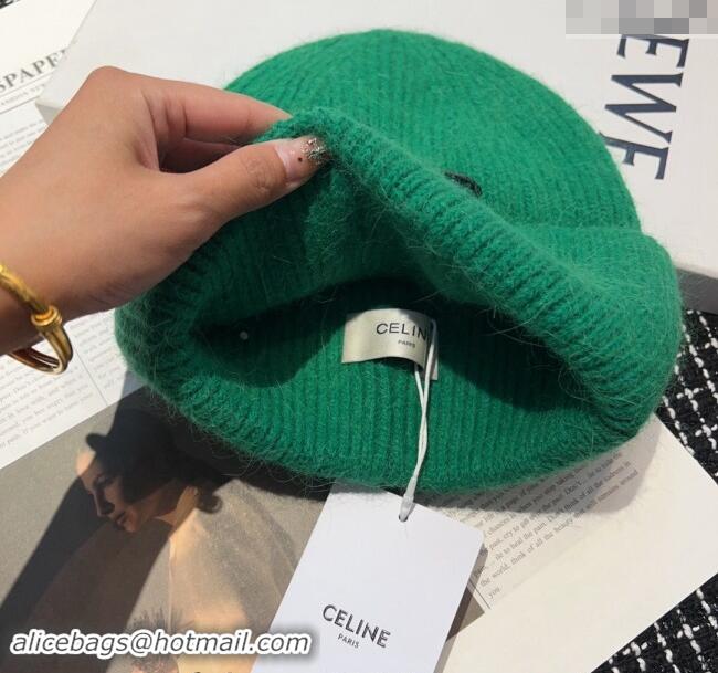 Cheapest Celine Triomphe Knit Hat with Studs CE122203 Green 2023