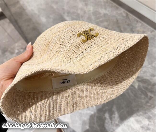 Best Price Celine Straw Bucket Hat 0301 Beige 2024