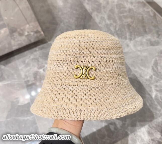 Best Price Celine Straw Bucket Hat 0301 Beige 2024