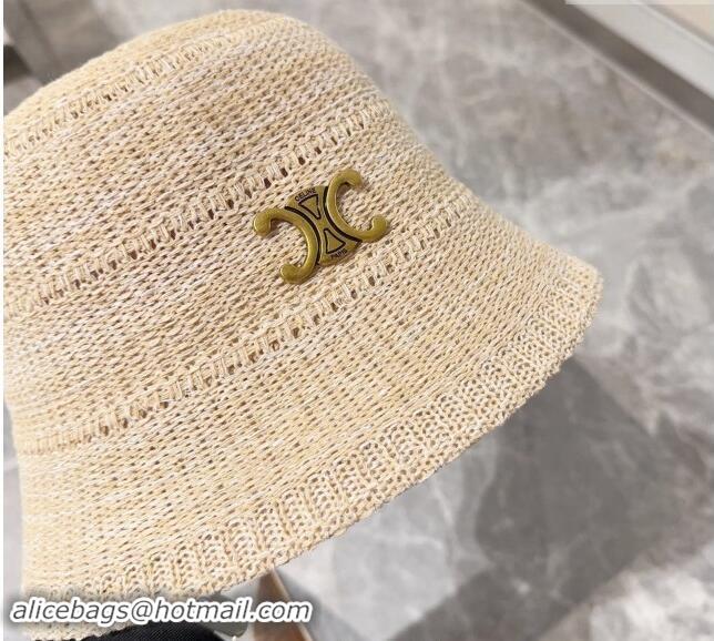 Best Price Celine Straw Bucket Hat 0301 Beige 2024