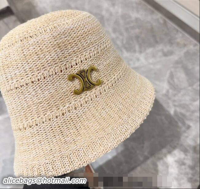 Best Price Celine Straw Bucket Hat 0301 Beige 2024