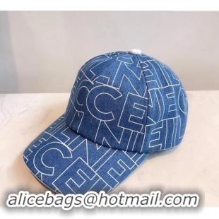 Top Design Celine Denim Baseball Hat 0301 Blue 2024