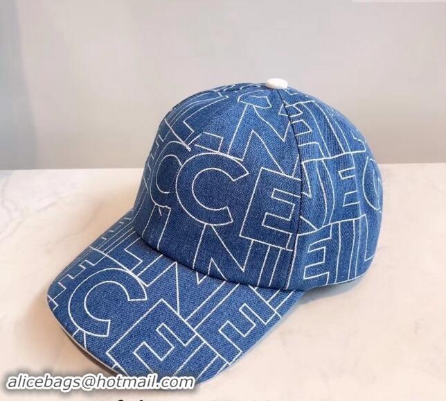 Top Design Celine Denim Baseball Hat 0301 Blue 2024