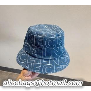 Hot Sell Cheap Celine Denim Bucket Hat 0301 Blue 2024