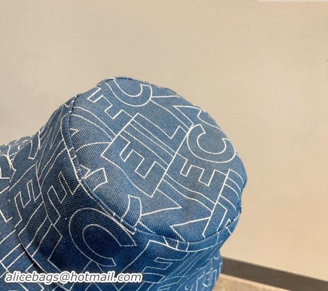 Hot Sell Cheap Celine Denim Bucket Hat 0301 Blue 2024