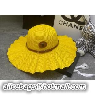 Grade Quality Celine Straw Wide Brim Hat 0301 Yellow 2024