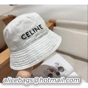 Unique Discount Celine Denim Bucket Hat 0301 White 2024