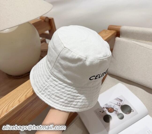 Unique Discount Celine Denim Bucket Hat 0301 White 2024