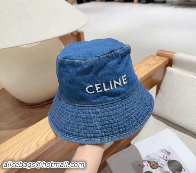 Low Cost Celine Denim Bucket Hat 0301 Blue 2024