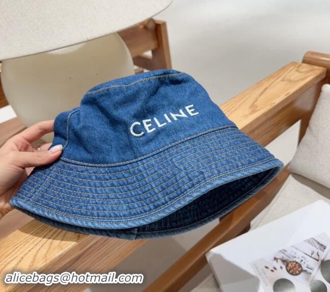 Low Cost Celine Denim Bucket Hat 0301 Blue 2024