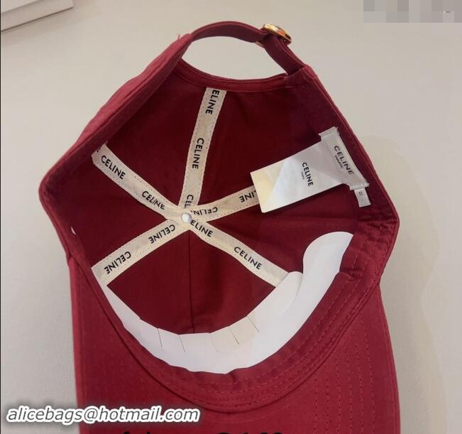 Unique Style Celine Canvas Baseball Hat 0302 Red 2024