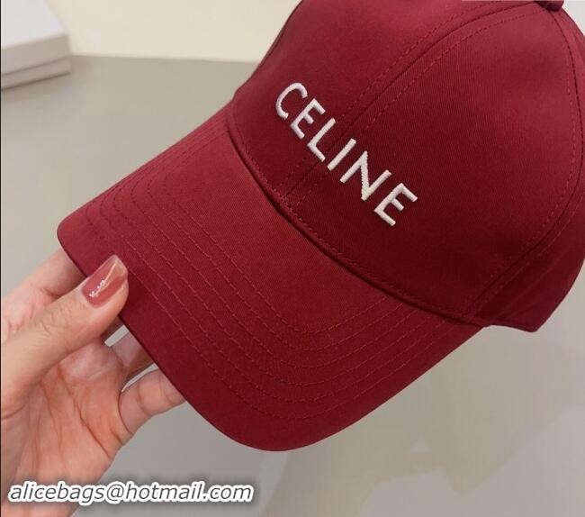 Unique Style Celine Canvas Baseball Hat 0302 Red 2024