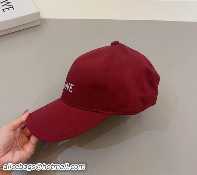 Unique Style Celine Canvas Baseball Hat 0302 Red 2024