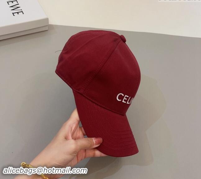 Unique Style Celine Canvas Baseball Hat 0302 Red 2024