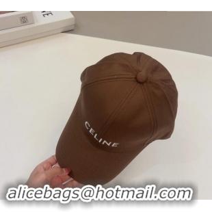 Top Grade Celine Canvas Baseball Hat 0302 Brown 2024