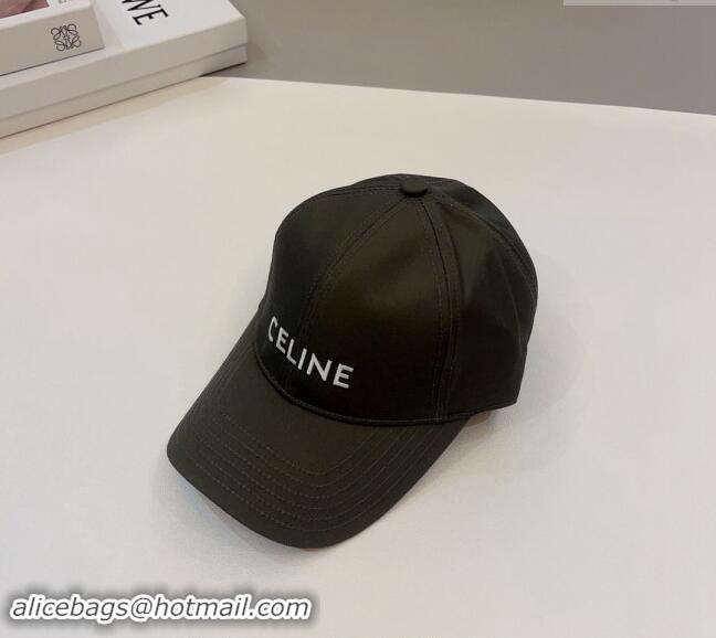 Buy Cheapest Celine Canvas Baseball Hat 0302 Green 2024